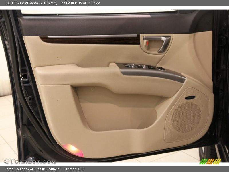Pacific Blue Pearl / Beige 2011 Hyundai Santa Fe Limited
