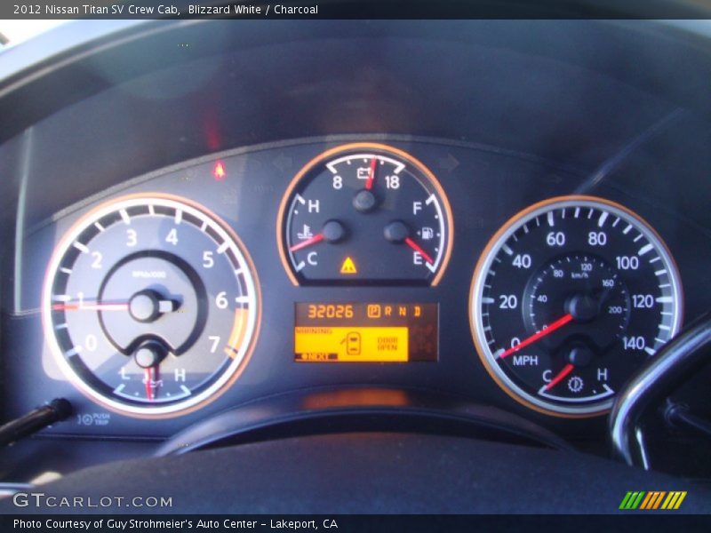 Blizzard White / Charcoal 2012 Nissan Titan SV Crew Cab