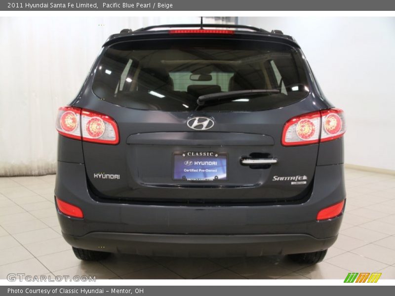 Pacific Blue Pearl / Beige 2011 Hyundai Santa Fe Limited