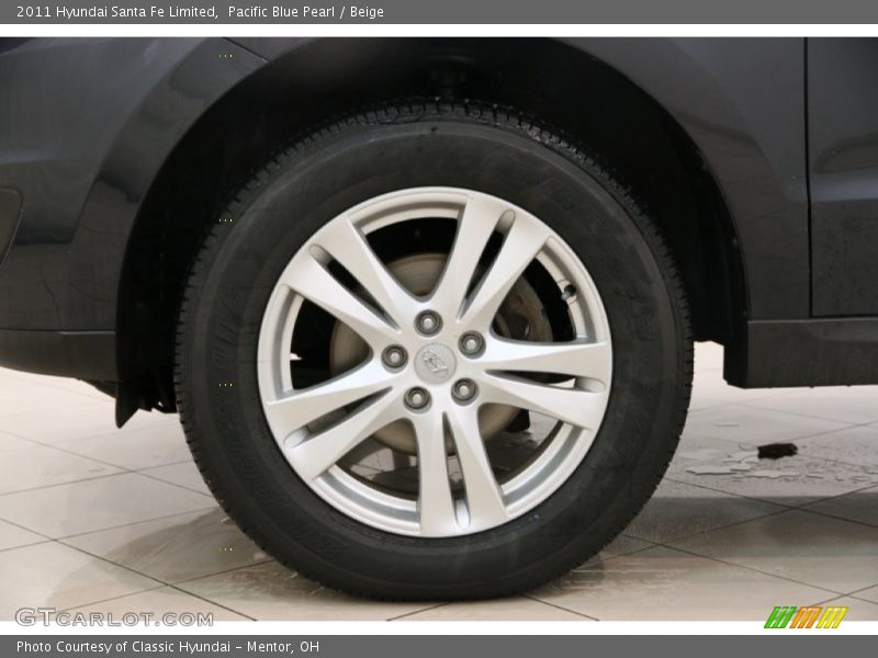 Pacific Blue Pearl / Beige 2011 Hyundai Santa Fe Limited
