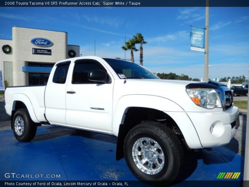 Super White / Taupe 2008 Toyota Tacoma V6 SR5 PreRunner Access Cab