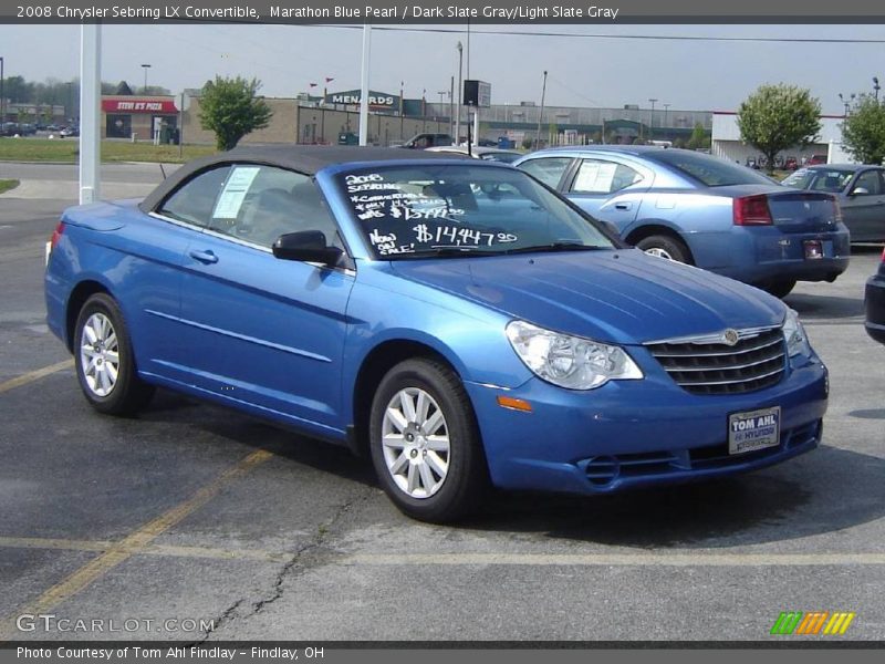 Marathon Blue Pearl / Dark Slate Gray/Light Slate Gray 2008 Chrysler Sebring LX Convertible