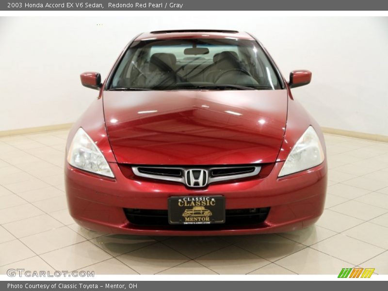 Redondo Red Pearl / Gray 2003 Honda Accord EX V6 Sedan