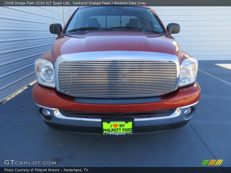 Sunburst Orange Pearl / Medium Slate Gray 2008 Dodge Ram 1500 SLT Quad Cab