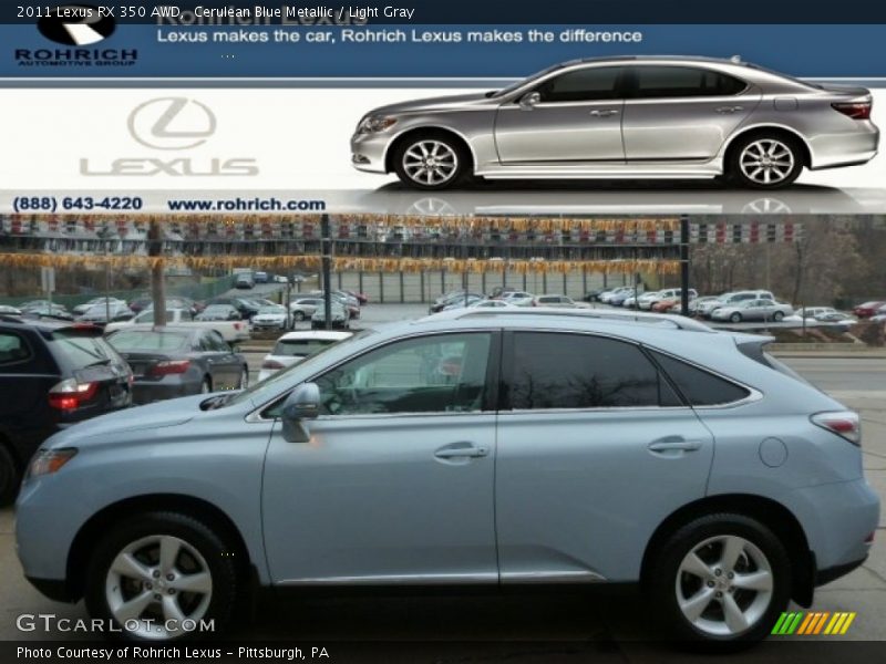 Cerulean Blue Metallic / Light Gray 2011 Lexus RX 350 AWD