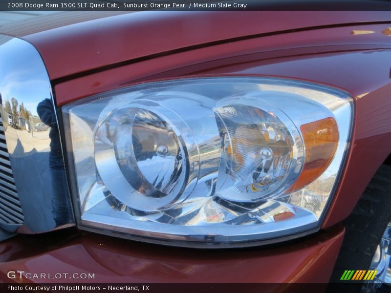 Sunburst Orange Pearl / Medium Slate Gray 2008 Dodge Ram 1500 SLT Quad Cab