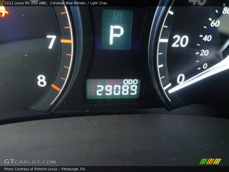 Cerulean Blue Metallic / Light Gray 2011 Lexus RX 350 AWD