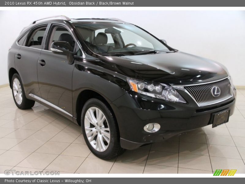 Obsidian Black / Black/Brown Walnut 2010 Lexus RX 450h AWD Hybrid