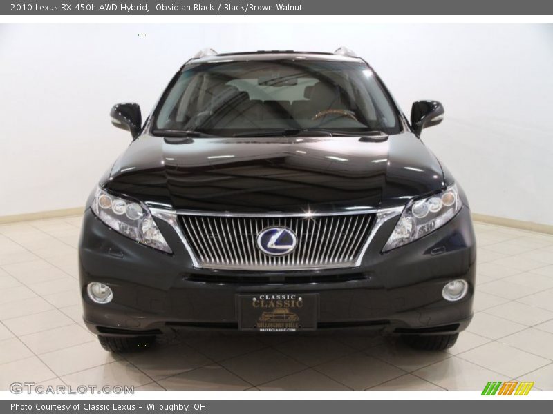 Obsidian Black / Black/Brown Walnut 2010 Lexus RX 450h AWD Hybrid