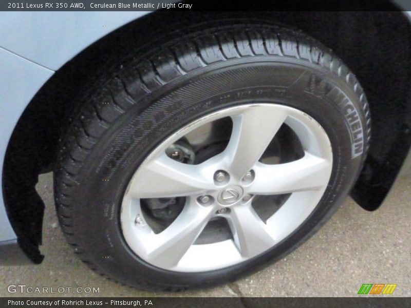 Cerulean Blue Metallic / Light Gray 2011 Lexus RX 350 AWD