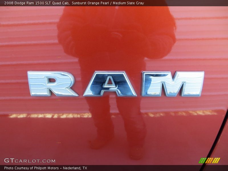 Sunburst Orange Pearl / Medium Slate Gray 2008 Dodge Ram 1500 SLT Quad Cab