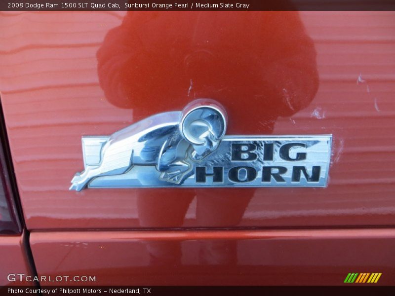 Sunburst Orange Pearl / Medium Slate Gray 2008 Dodge Ram 1500 SLT Quad Cab