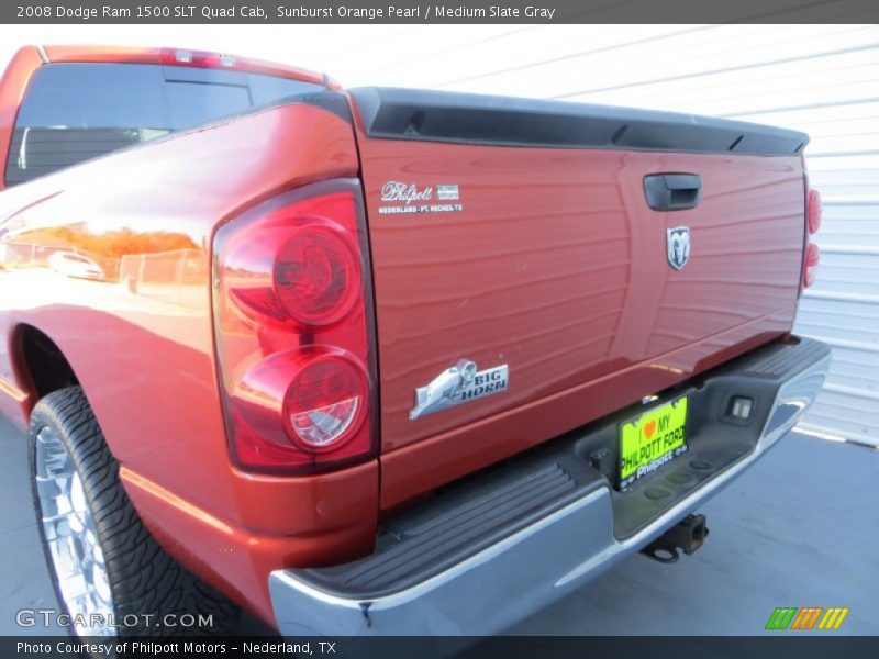 Sunburst Orange Pearl / Medium Slate Gray 2008 Dodge Ram 1500 SLT Quad Cab