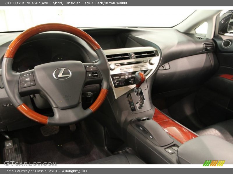 Obsidian Black / Black/Brown Walnut 2010 Lexus RX 450h AWD Hybrid