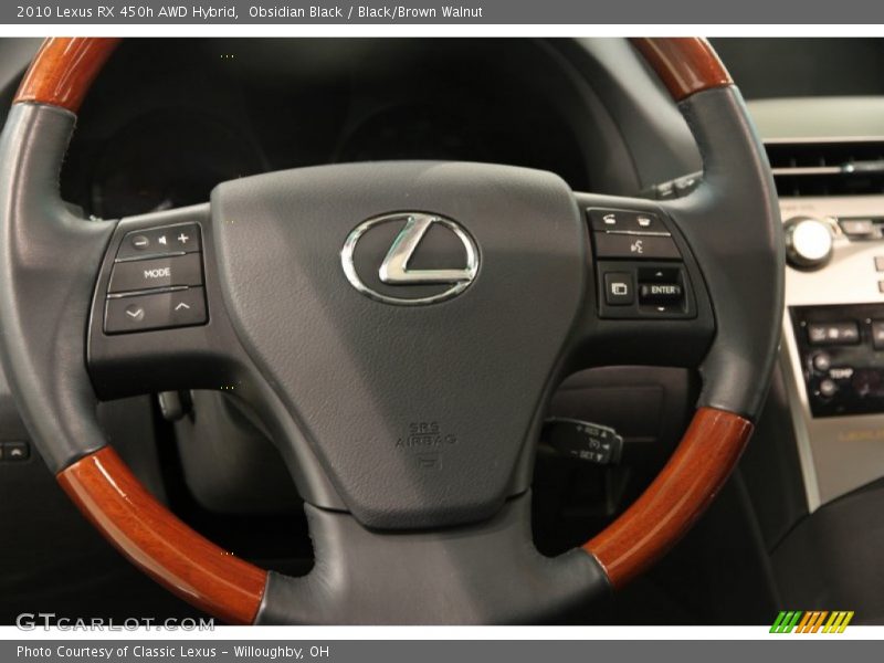 Obsidian Black / Black/Brown Walnut 2010 Lexus RX 450h AWD Hybrid