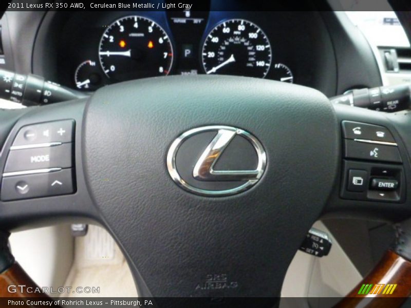 Cerulean Blue Metallic / Light Gray 2011 Lexus RX 350 AWD
