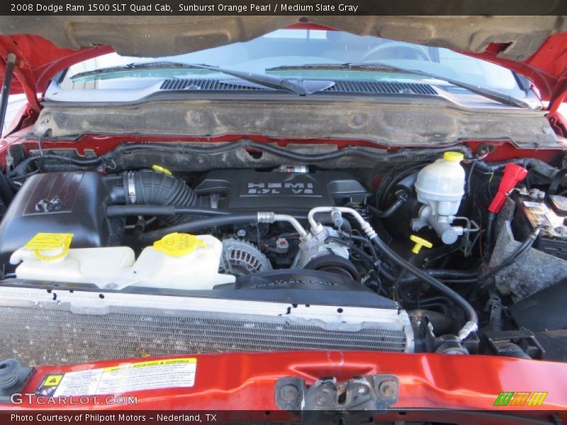 Sunburst Orange Pearl / Medium Slate Gray 2008 Dodge Ram 1500 SLT Quad Cab