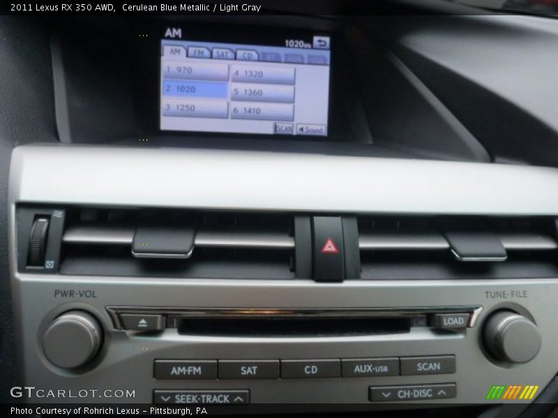 Cerulean Blue Metallic / Light Gray 2011 Lexus RX 350 AWD
