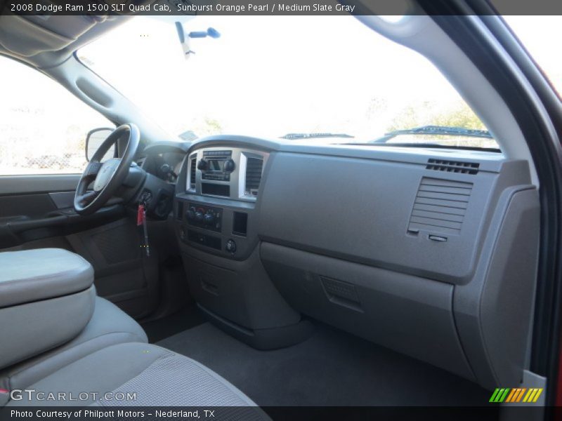 Sunburst Orange Pearl / Medium Slate Gray 2008 Dodge Ram 1500 SLT Quad Cab