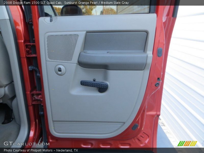 Sunburst Orange Pearl / Medium Slate Gray 2008 Dodge Ram 1500 SLT Quad Cab