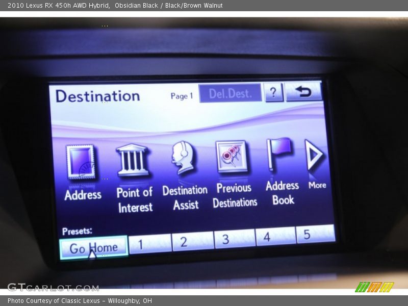 Obsidian Black / Black/Brown Walnut 2010 Lexus RX 450h AWD Hybrid