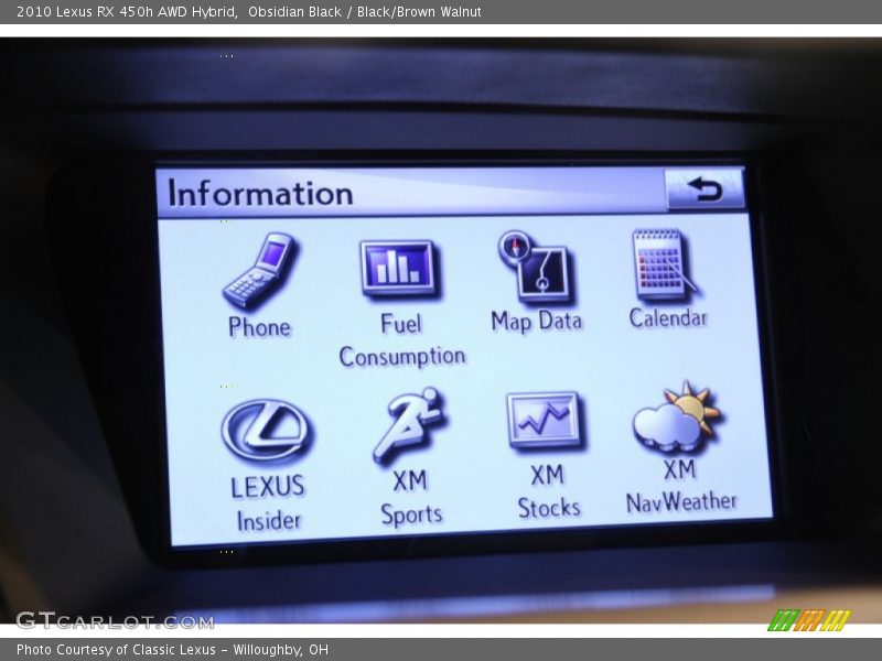 Obsidian Black / Black/Brown Walnut 2010 Lexus RX 450h AWD Hybrid