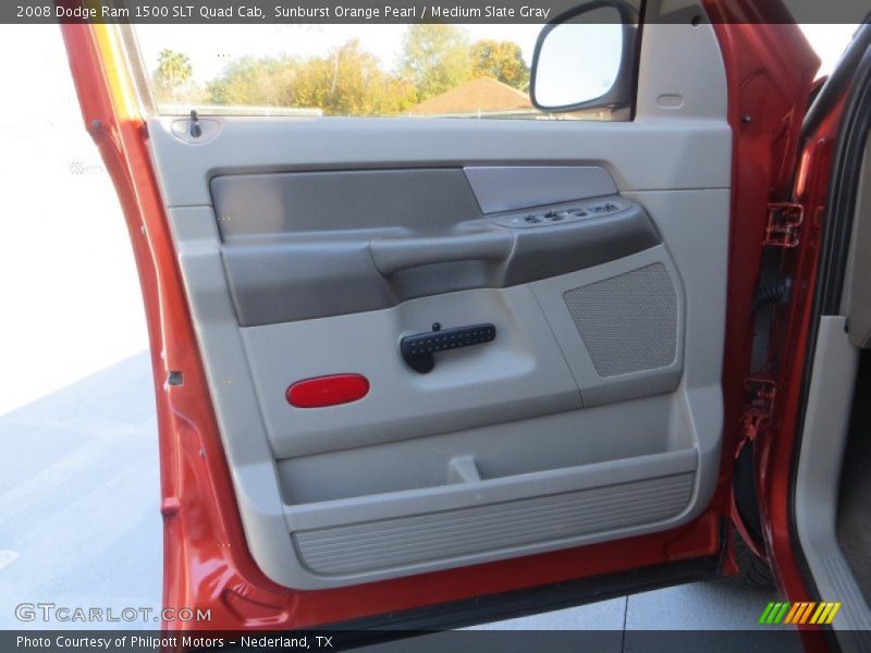 Sunburst Orange Pearl / Medium Slate Gray 2008 Dodge Ram 1500 SLT Quad Cab