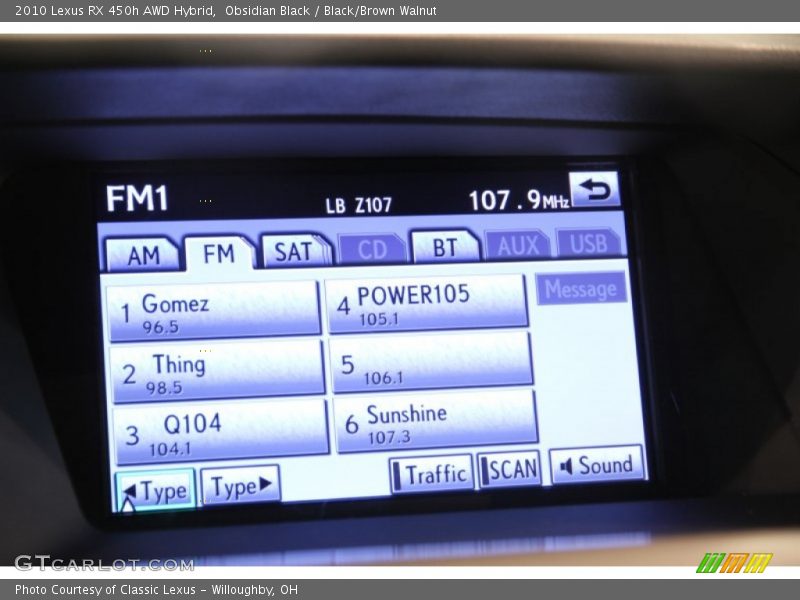 Obsidian Black / Black/Brown Walnut 2010 Lexus RX 450h AWD Hybrid