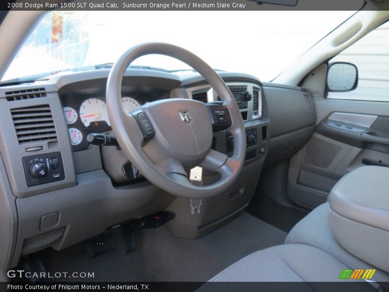 Sunburst Orange Pearl / Medium Slate Gray 2008 Dodge Ram 1500 SLT Quad Cab