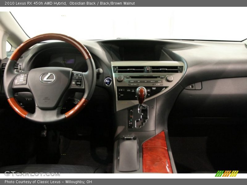 Obsidian Black / Black/Brown Walnut 2010 Lexus RX 450h AWD Hybrid