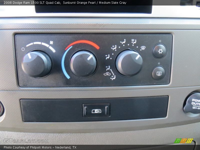 Sunburst Orange Pearl / Medium Slate Gray 2008 Dodge Ram 1500 SLT Quad Cab