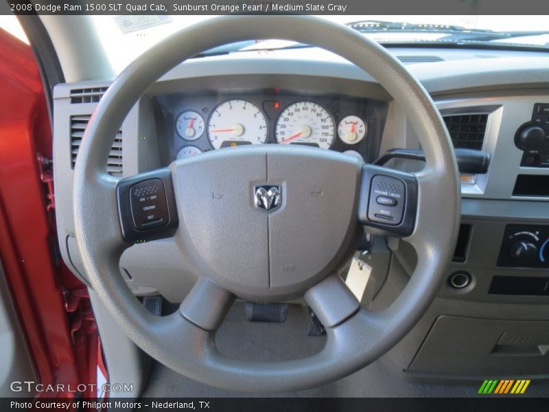 Sunburst Orange Pearl / Medium Slate Gray 2008 Dodge Ram 1500 SLT Quad Cab