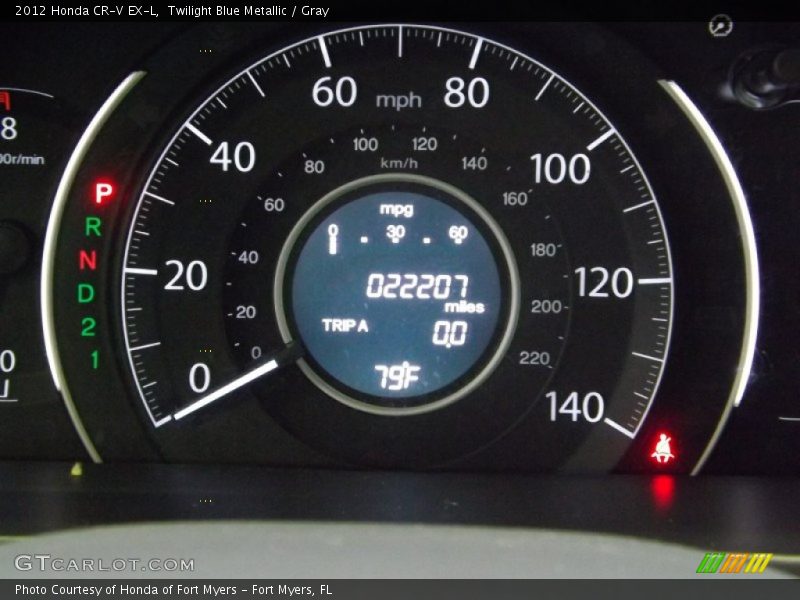 Twilight Blue Metallic / Gray 2012 Honda CR-V EX-L