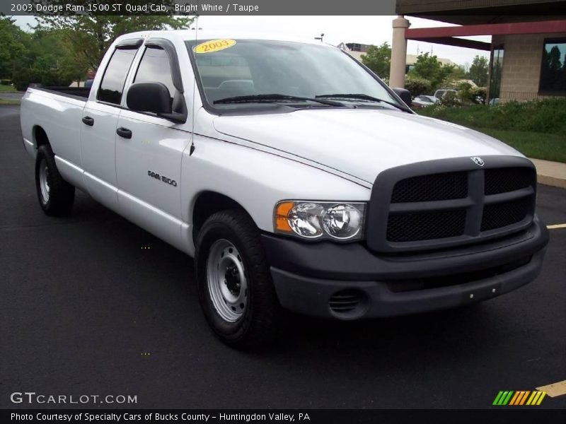 Bright White / Taupe 2003 Dodge Ram 1500 ST Quad Cab