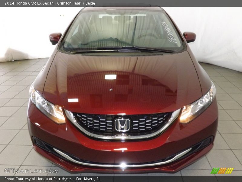 Crimson Pearl / Beige 2014 Honda Civic EX Sedan