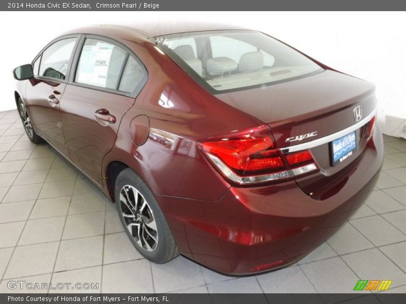 Crimson Pearl / Beige 2014 Honda Civic EX Sedan