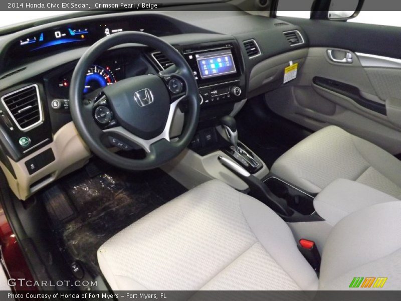  2014 Civic EX Sedan Beige Interior
