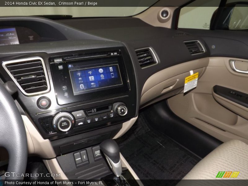 Crimson Pearl / Beige 2014 Honda Civic EX Sedan