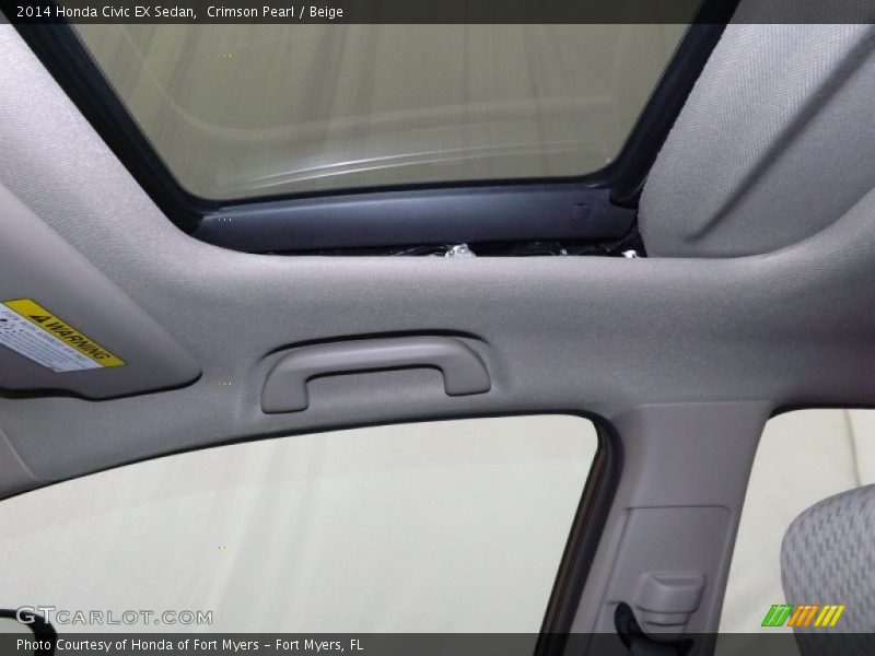 Crimson Pearl / Beige 2014 Honda Civic EX Sedan