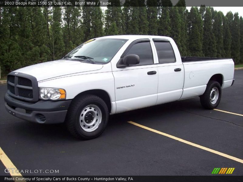 Bright White / Taupe 2003 Dodge Ram 1500 ST Quad Cab