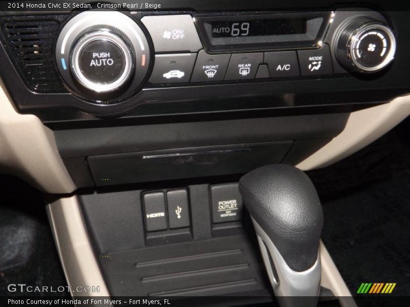 Crimson Pearl / Beige 2014 Honda Civic EX Sedan