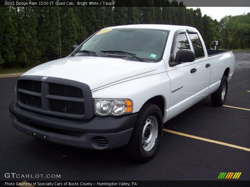 Bright White / Taupe 2003 Dodge Ram 1500 ST Quad Cab
