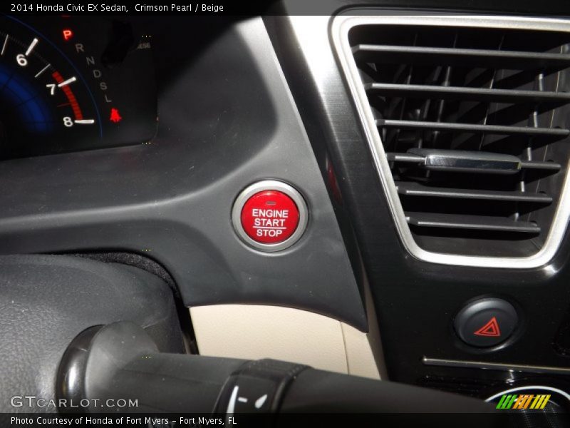 Crimson Pearl / Beige 2014 Honda Civic EX Sedan