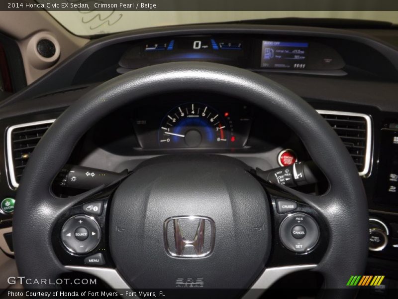 Crimson Pearl / Beige 2014 Honda Civic EX Sedan