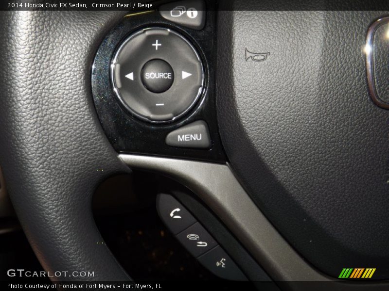 Crimson Pearl / Beige 2014 Honda Civic EX Sedan