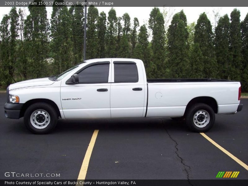 Bright White / Taupe 2003 Dodge Ram 1500 ST Quad Cab