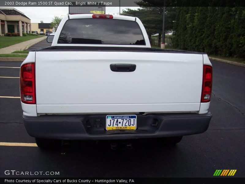 Bright White / Taupe 2003 Dodge Ram 1500 ST Quad Cab