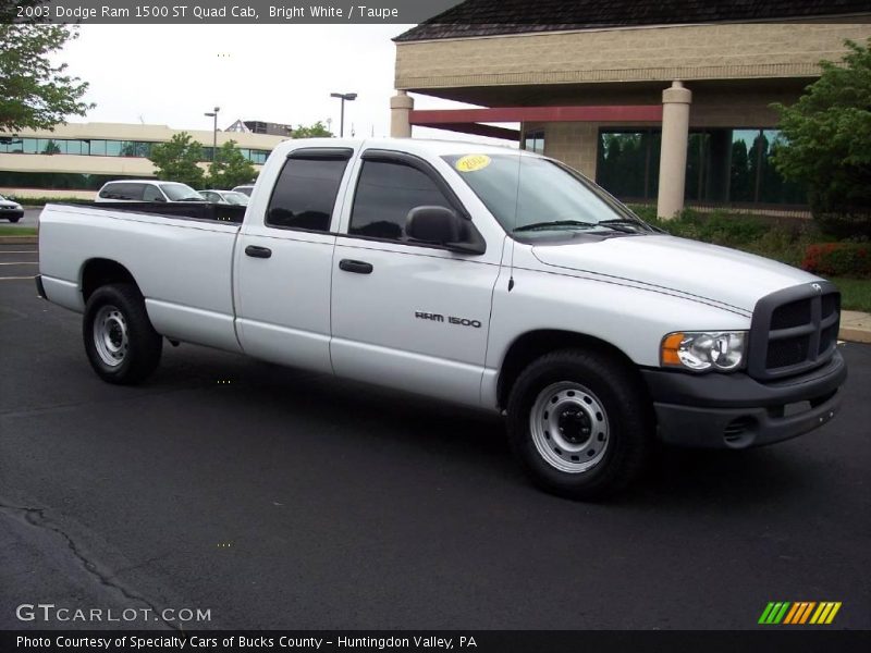 Bright White / Taupe 2003 Dodge Ram 1500 ST Quad Cab