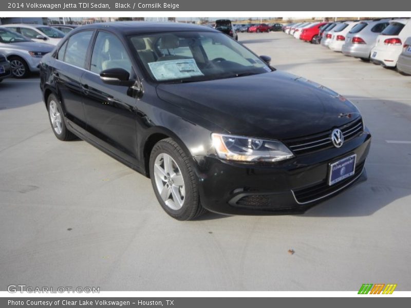 Black / Cornsilk Beige 2014 Volkswagen Jetta TDI Sedan