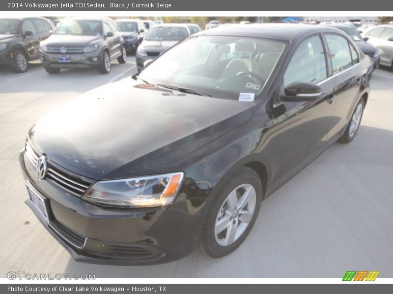 Black / Cornsilk Beige 2014 Volkswagen Jetta TDI Sedan